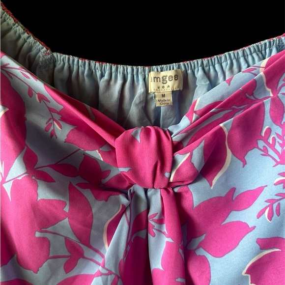 UMGEE women Size M PUP shoulder Off blouse pink and Blue color - Picture 3 of 16